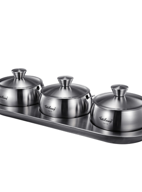 惊艳到爆~德式代工大厂18-10不锈钢调味罐套装调料罐调味盒配小勺