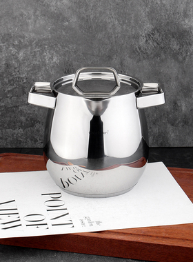 chockmen卓德铭18/10不锈钢胀型壶高深奶锅咖啡壶冷水壶复底汤锅