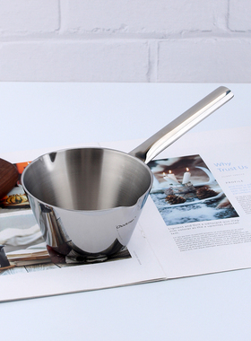 chockmen卓德铭18/10不锈钢双导流口13cm单柄奶锅不粘锅不挑炉灶