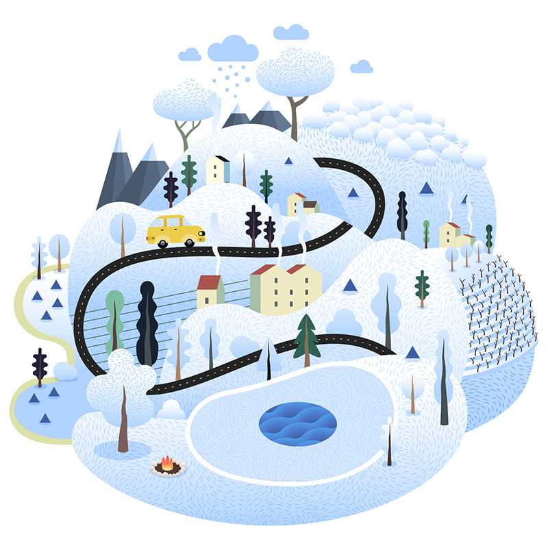 606旅游旅行世界城市名胜建筑风景剪纸扁平插画ai矢量设计素材