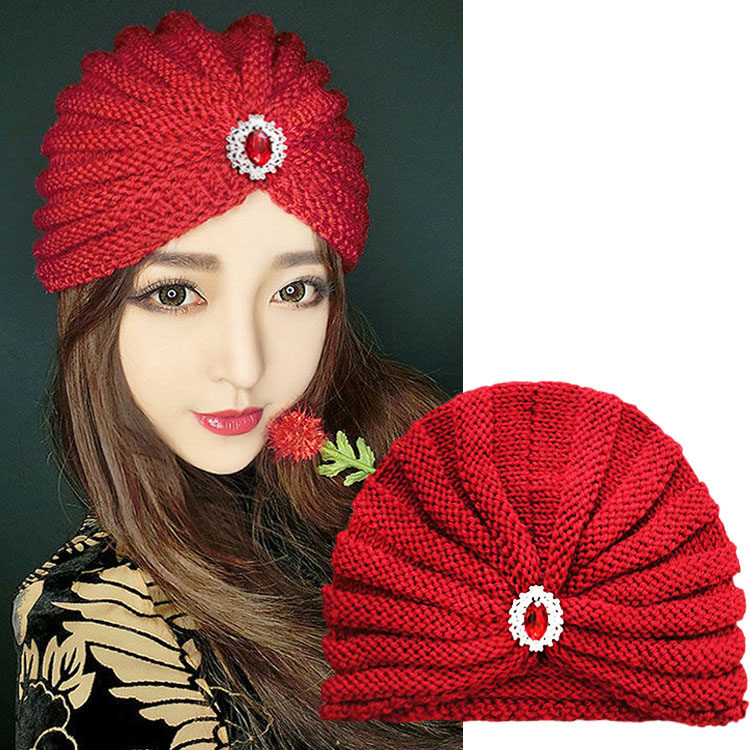 气质闪亮宝石水钻吊坠针织包头帽秋冬保暖套头帽纯色百搭女毛线帽,服饰配件/皮带/帽子/围巾,帽子,淘宝优惠券,粉丝福利购,淘宝优惠卷
