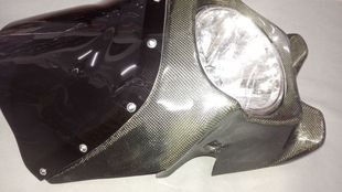 CB400 XJR400 ZRX400 CB1300 改装头罩 猪头罩 导流罩带挡风 碳纤