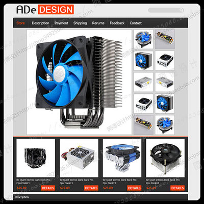 ebay描述模版 ebay listing 模版定制设计 电子产品3C家电黑橙色