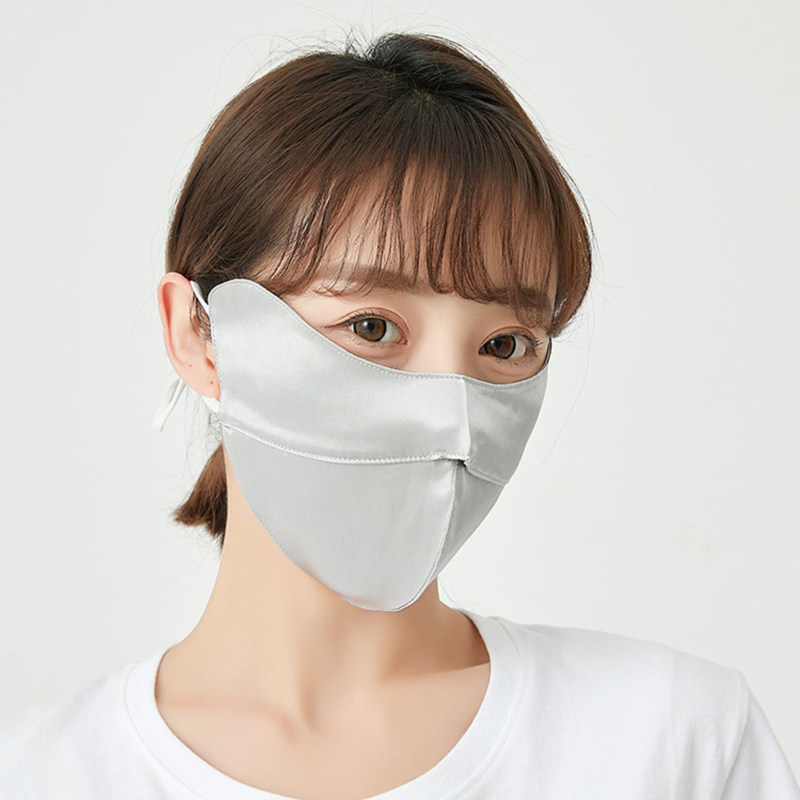 SILK SUNSCREEN FACE PROTECTION UV BREATHABLE MASK SUMMER MULBERRY SILK SUNSHADE FACE MASK EYE PROTECTION UNISEX