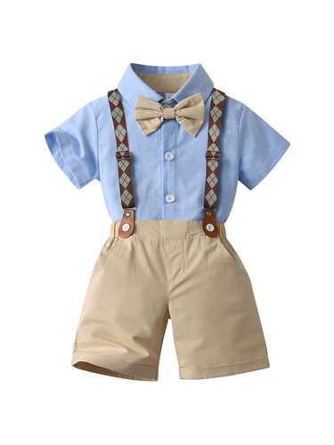 2024新款夏季男童礼服套装幼儿小司仪表演服男宝宝周岁生日正装