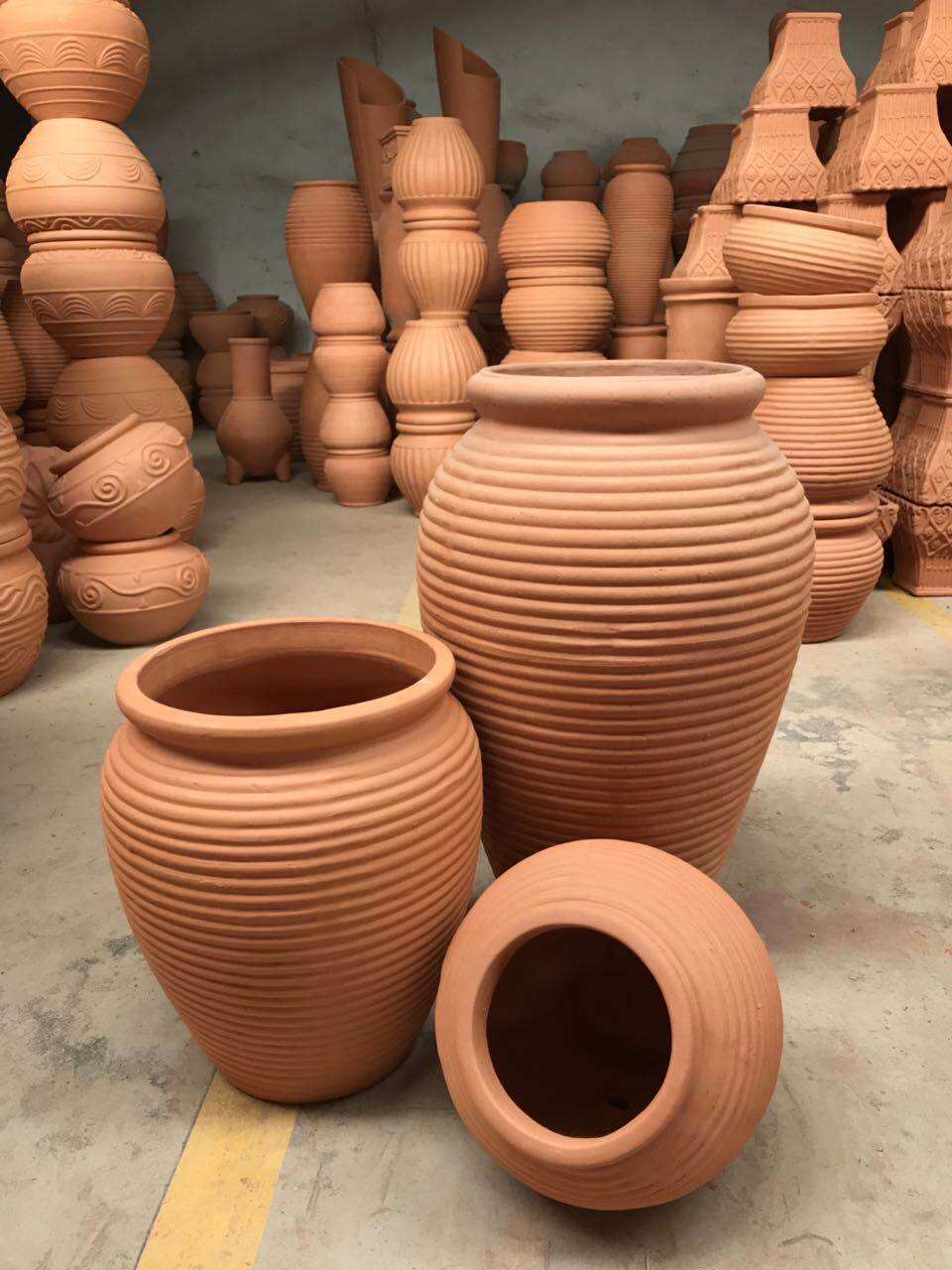 红陶别墅庭院装饰大口景观陶罐
