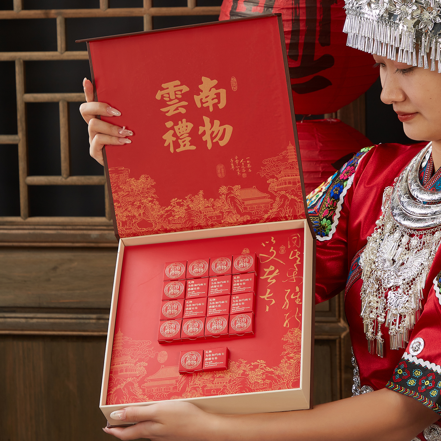 云南礼物古树白茶红茶普洱茶古树龙珠18颗30颗包装盒空礼品盒手工