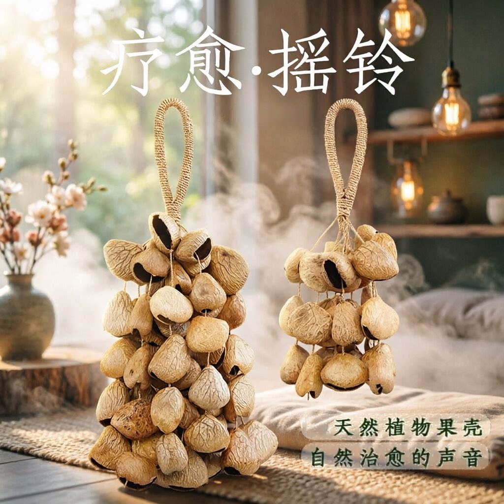 手工果摇铃印尼进口果壳实铃铛串伴奏铃音疗多拉束疗瑜伽冥想乐器