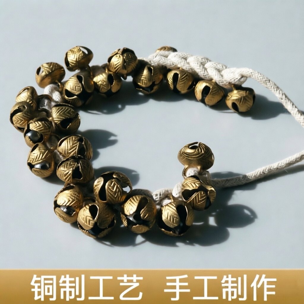 纯铜手工指环铃手摇铃 印度双层铜铃脚链铜铃串 铃铛舞台表演饰品
