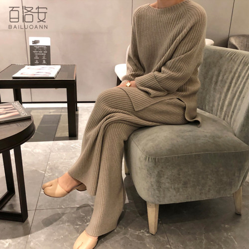 百洛安时尚宽松针织套装套裤