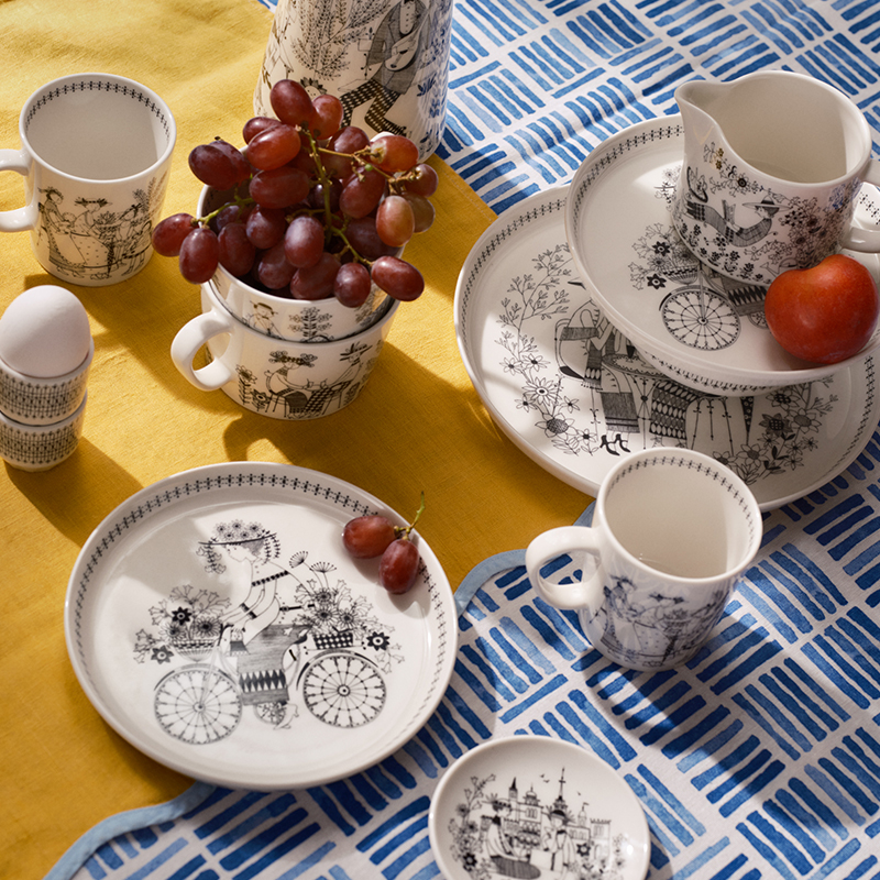 芬兰Arabia艾蜜莉亚Emilia陶瓷餐具盘碗马克杯咖啡杯150周年纪念