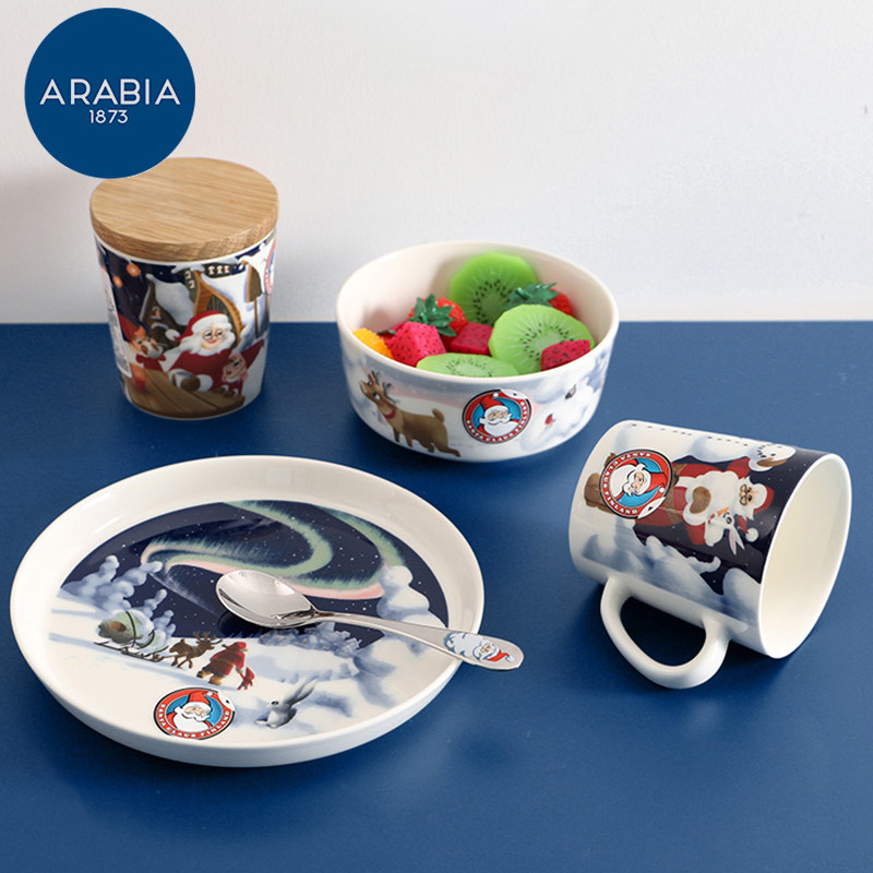 Arabia陶瓷卡通姆明圣诞老人杯子