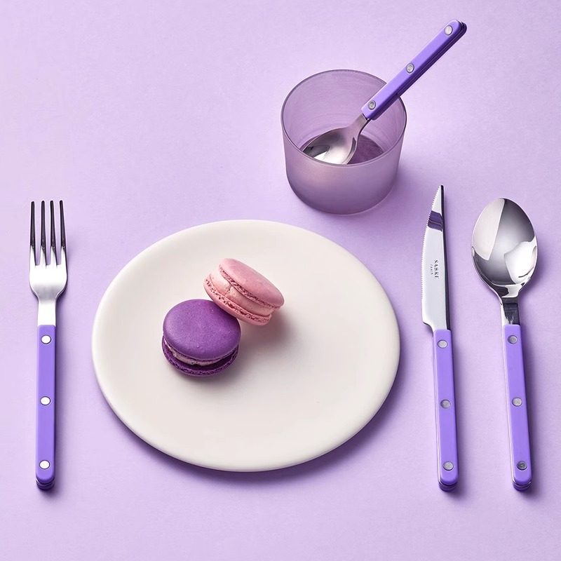 Sabre paris法式刀叉西餐餐具刀叉套装牛排刀叉勺三件套紫色甜品,餐饮具,西餐餐具套装,淘宝优惠券,粉丝福利购,淘宝优惠卷
