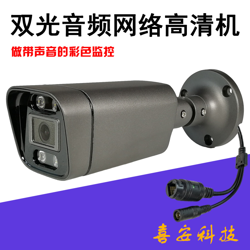 双光彩色音频POE数字网络监控头