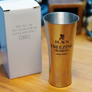 日本BLACK NIKKA WHISKY朝日妮卡威士忌酒杯 国王King金属杯带盒