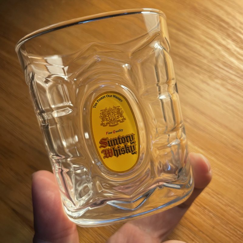 日本进口三得利SUNTORY WHISKEY角杯龟甲型水晶玻璃杯威士忌酒杯