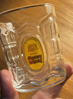 日本进口三得利SUNTORY WHISKEY角杯龟甲型水晶玻璃杯威士忌酒杯