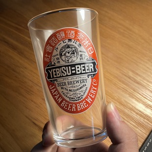 日本SAPPORO三宝乐札幌啤酒惠比寿YEBISU拉格啤酒杯玻璃杯带盒
