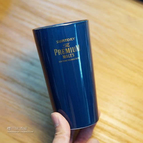 日本SUNTORY三得利PREMIUM MALT'S 蓝色光滑陶瓷杯万志神泡啤酒杯