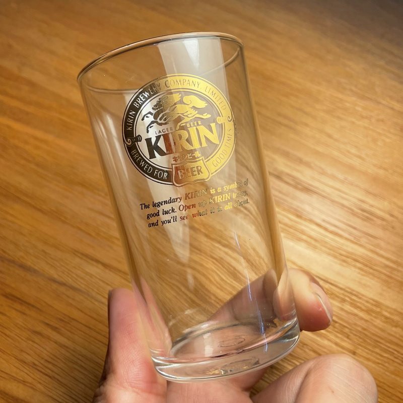 日本进口麒麟kirin beer金标啤酒生啤玻璃杯日式啤酒杯扎啤杯水杯