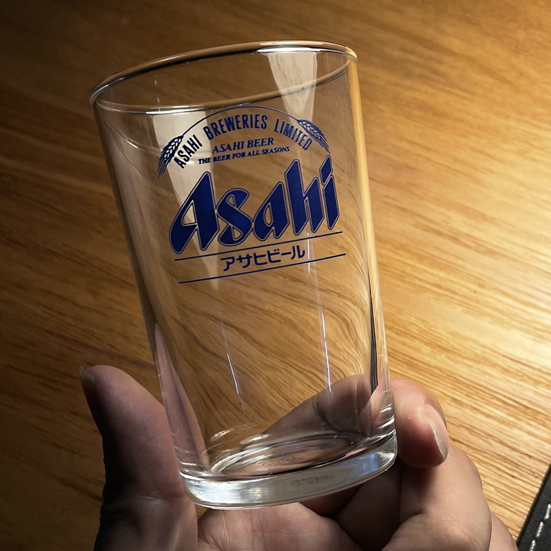 日本啤酒厂限定 ASAHI BEER朝日啤酒玻璃杯原装进口酒杯水杯180