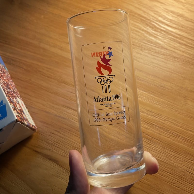 日本麒麟生啤KIRIN1996运动会限定生啤酒玻璃杯日式烧酒杯清酒杯