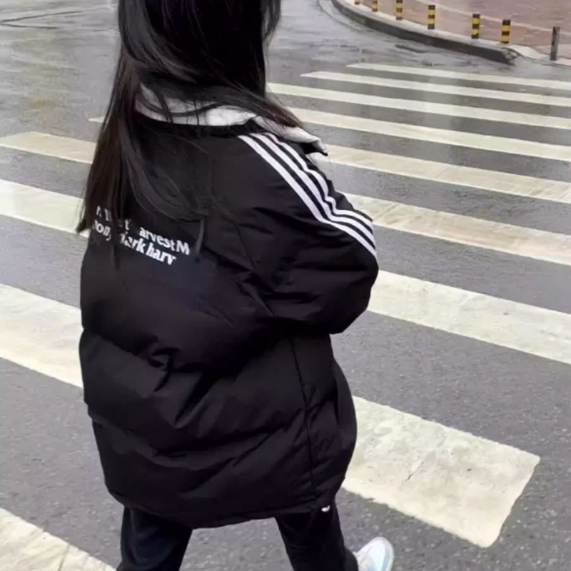 美式童装三条杠棉服女2025冬季新款宽松加厚保暖面包服棉袄外套潮,童装/婴儿装/亲子装,棉袄/棉服,淘宝优惠券,粉丝福利购,淘宝优惠卷