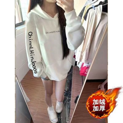 美式高街字母爆款印花连帽卫衣秋冬新款加绒男女休闲宽松童装上衣