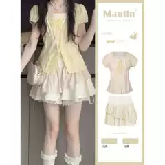 Summer Fashion Set for Girls 2025 New Style Height-Enhancing Skirt for Petite Girls Summer Outfit Trendy Tops for Older Children
