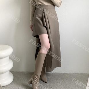 跟9cm超御 侧拉链长靴粗跟超级稳简约百搭 高筒靴膝下靴子超高跟鞋