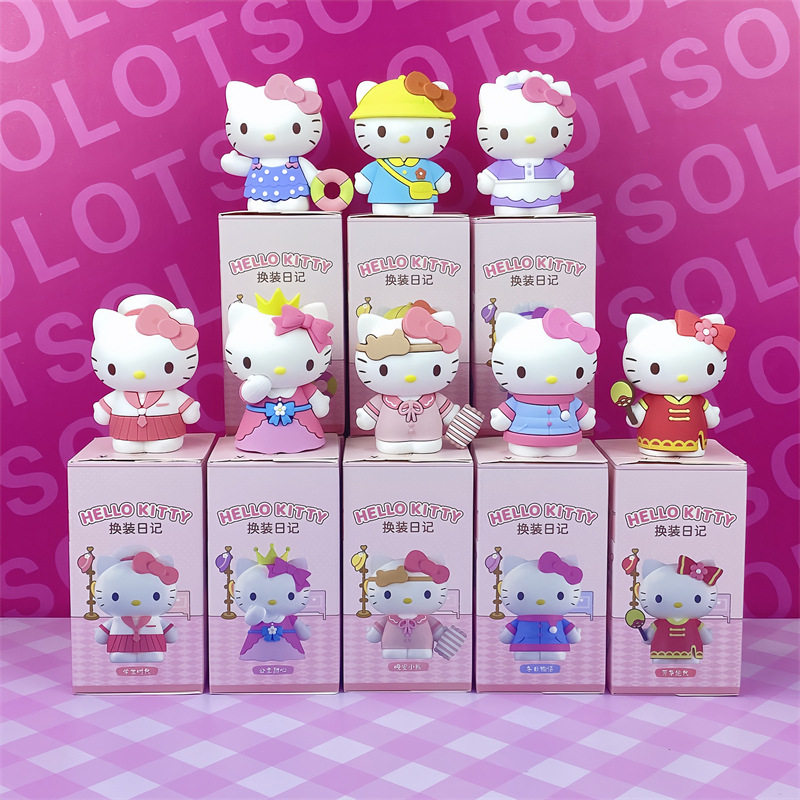 正版hello kitty 凯蒂猫手办潮玩盲盒公仔玩偶小摆件节日生日礼物图片