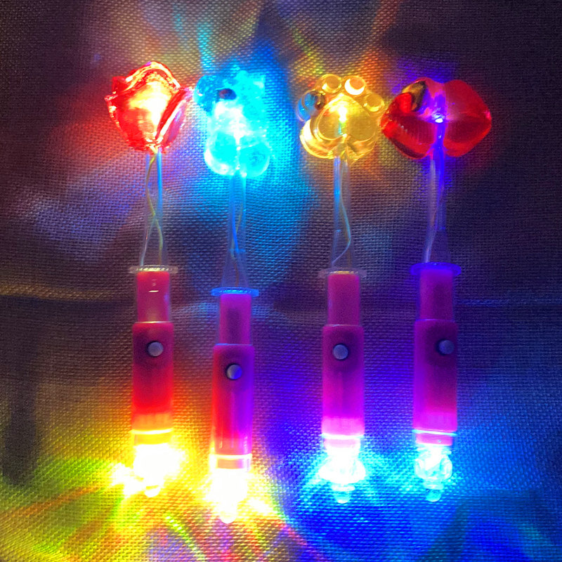 新双灯炫光七彩闪光变色LED发光糖荧光夜光棒棒糖儿童节 夜店蹦迪