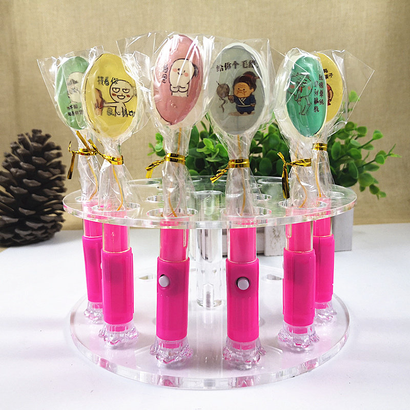 呆萌表情包  发光棒棒糖led酒吧夜场ktv炫光七彩闪光糖果多规格