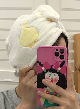可爱小黄鸭干发帽吸水包头巾浴帽