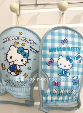 蓝色kitty可爱搓澡巾搓泥神器女士专用洗澡巾不伤皮肤沐浴洗澡