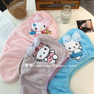 ins风可爱卡通猫咪干发帽女超强吸水速干浴帽洗头擦头发吸水毛巾