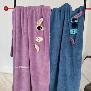 小狗浴巾可穿ins可爱珊瑚绒加厚吸水洗澡毛巾家用柔软不掉毛浴袍