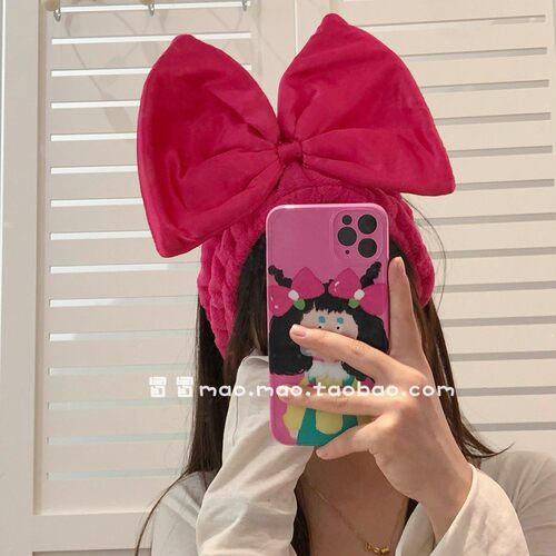 韩系ins芭比红色大蝴蝶结束发带