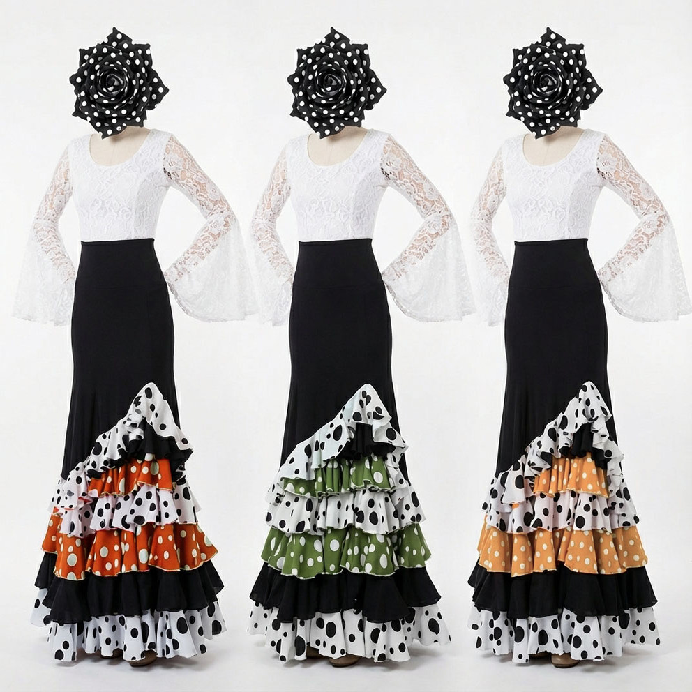 订制弗拉门戈舞裙多層大裙擺