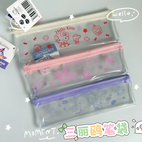 满38元包邮日本sanrio三丽鸥新款库洛米ktpvc收纳袋笔袋文具袋