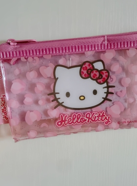 满38元包邮Sanrio三丽鸥樱花hello kitty  pvc笔袋收纳袋零钱包