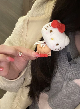 满38元包邮可爱甜美卡通kitty头绳女孩可爱小熊凯蒂猫发饰