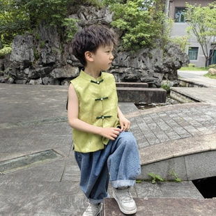儿童马甲新中式唐装宝宝四季通用洋气叠穿小外搭男女童节日表演服