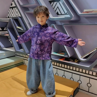 松驰感新中式汉服国风华服新款儿童唐装老钱风小正太气质薄款衬衫