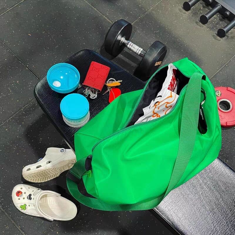 ulzzang日韩红人款ins大容量尼龙布防水健身包运动包单肩斜挎女包