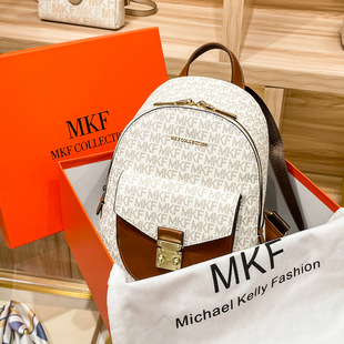 单肩 潮撞色书包旅行包实体店同款 MKF包包女2023新款 双肩背包时尚