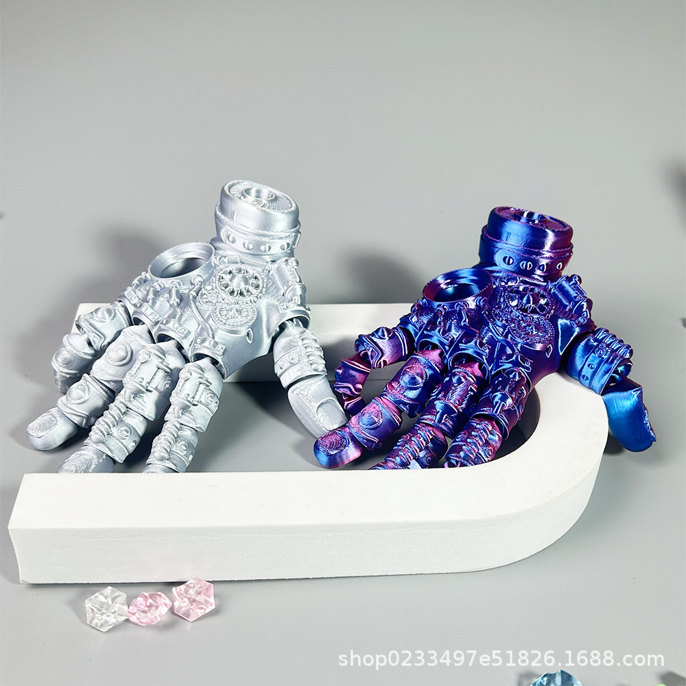跨境3d打印多关节可动机械手掌创意手办摆件拼装模型玩具3d夜光龙