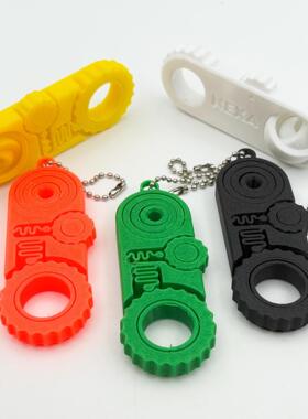 3D打印玩具edc齿轮Fidget Ring Toy指尖5合1益智玩具解压钥匙扣