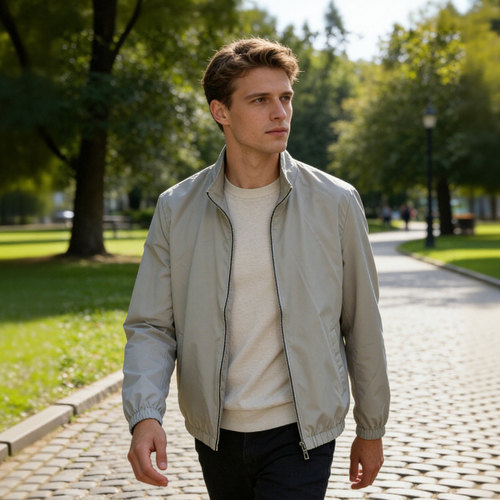 双面穿老钱风 春季男士立领夹克外套商务休闲轻装简约上衣D2815