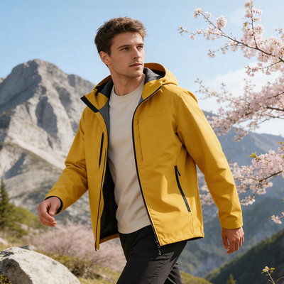 5条YK拉链 全压胶工艺 内里薄绒 春季男女情侣软壳冲锋衣G1020